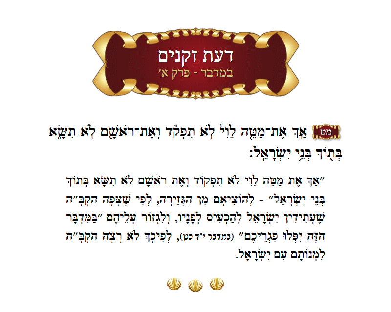 Da׳as Zekeinim Bamidbar Chapter 1 Verse 49