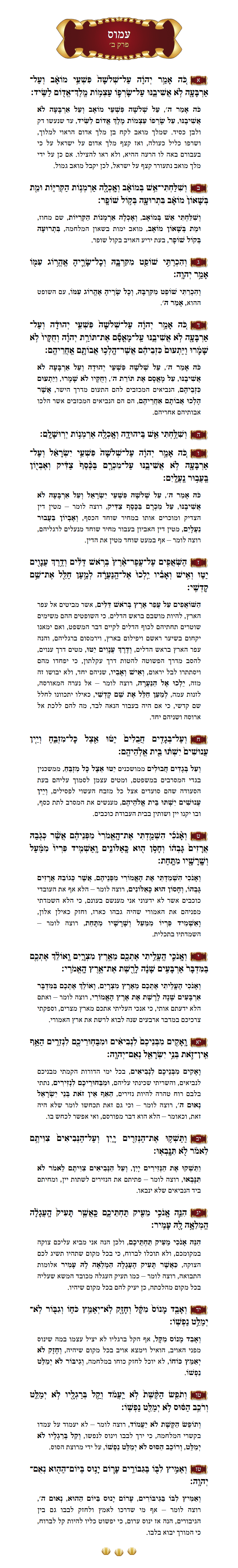 Sefer Amos Chapter 2 with commentary