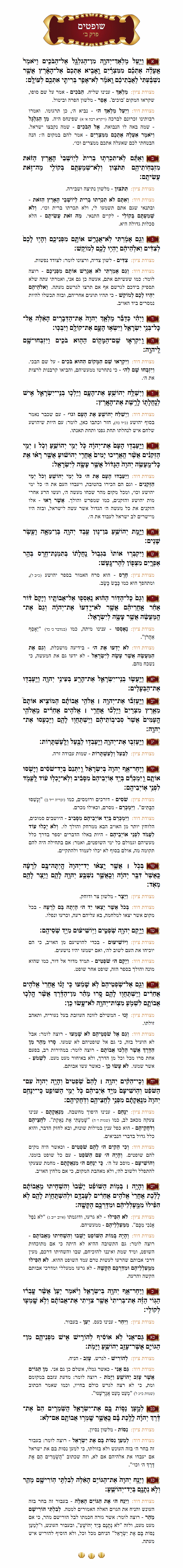 Sefer Shoftim Chapter 2 with commentary