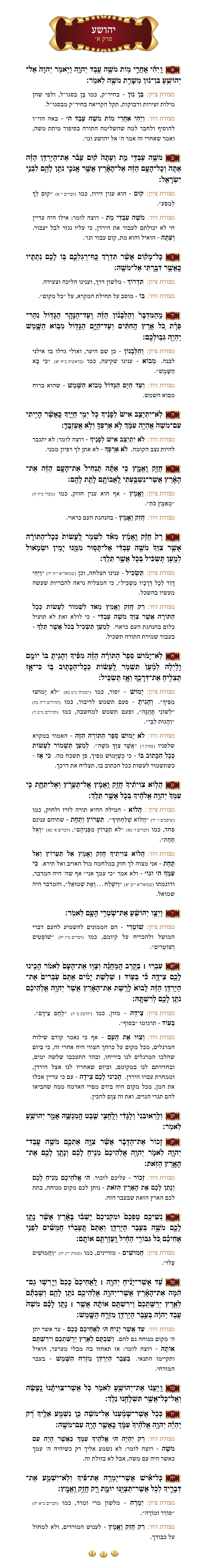 Sefer Yehoshua Chapter 1 with commentary
