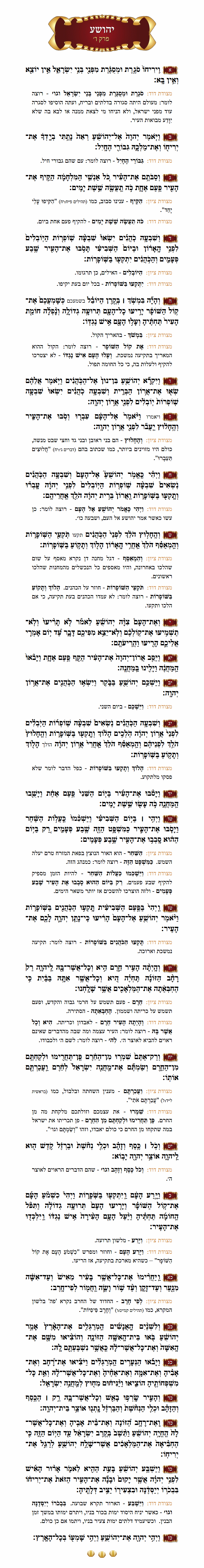 Sefer Yehoshua Chapter 6 with commentary