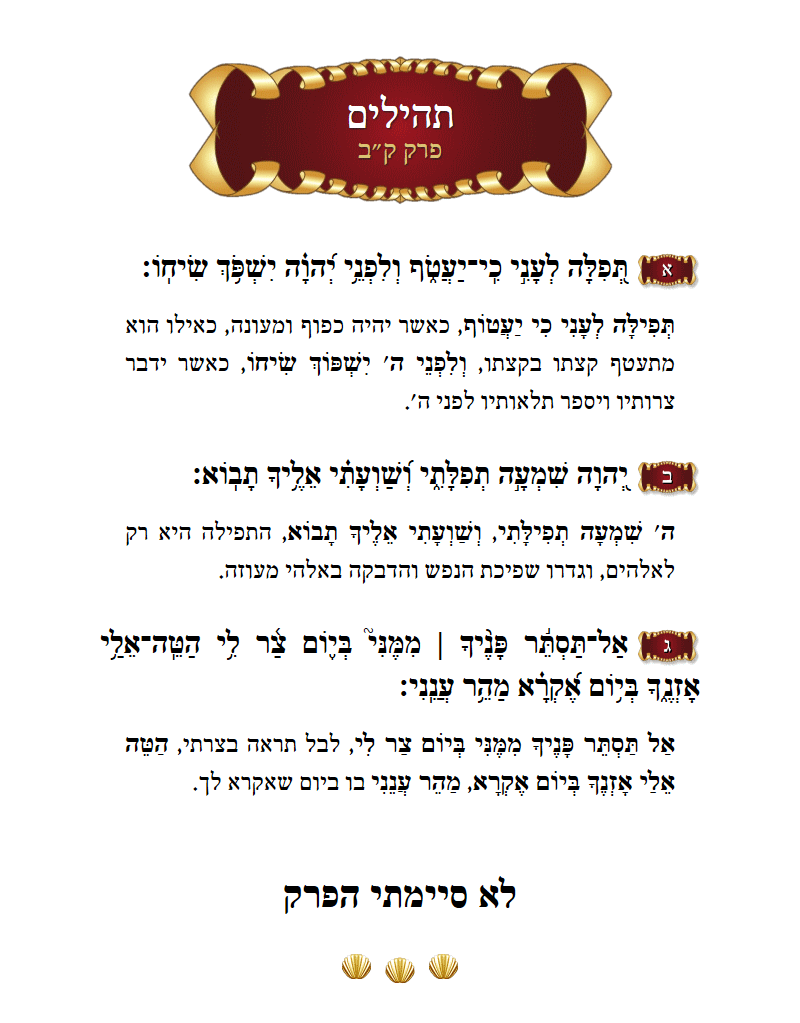 Sefer Tehillim Chapter 120 with commentary