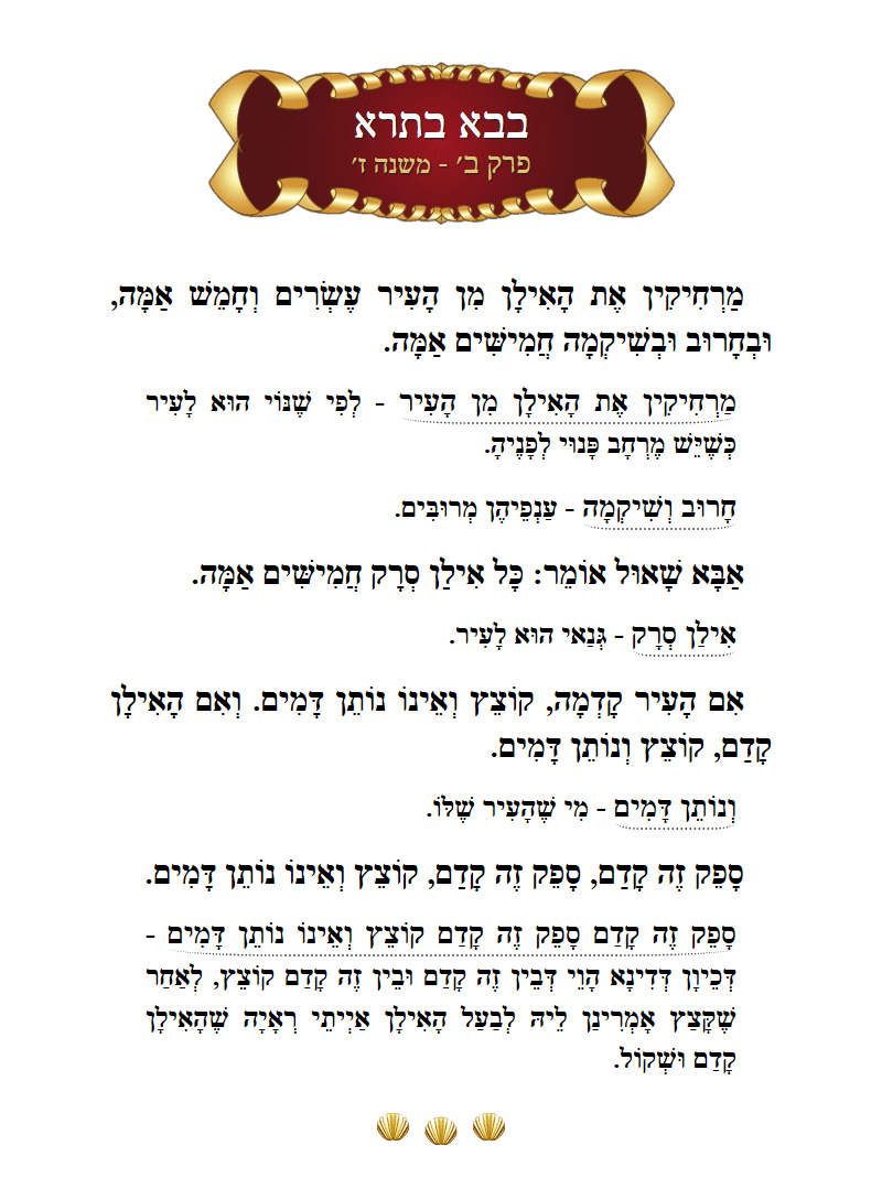 Masechta Bava Basra Chapter 2 Mishnah 7 with commentary