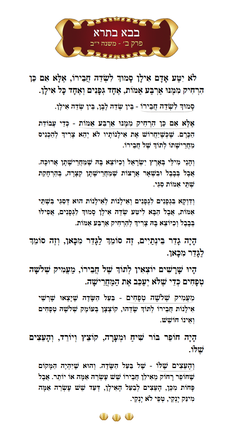 Masechta Bava Basra Chapter 2 Mishnah 12 with commentary