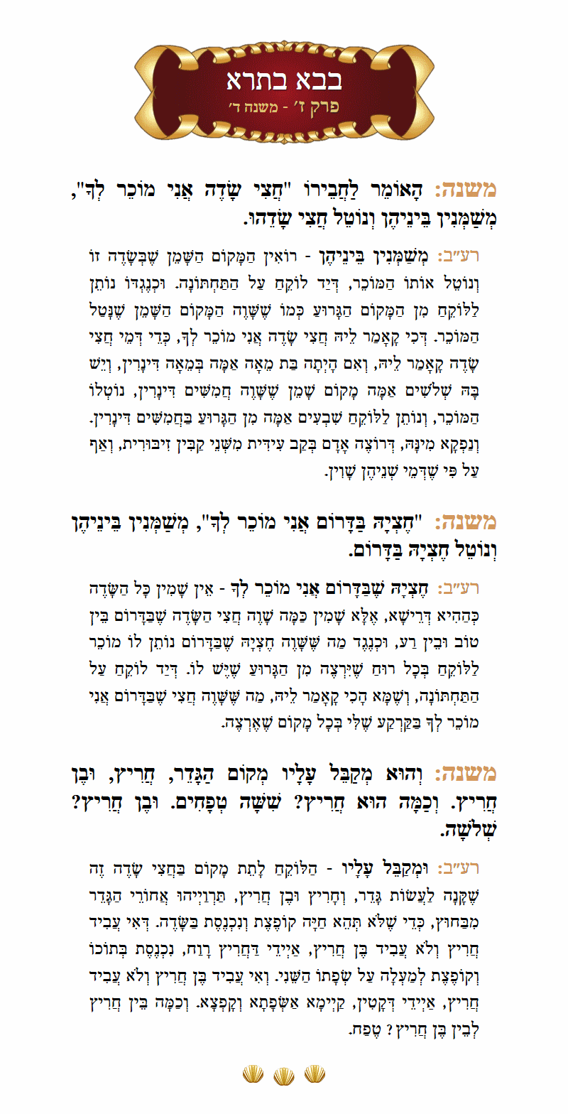 Masechta Bava Basra Chapter 7 Mishnah 4 with commentary