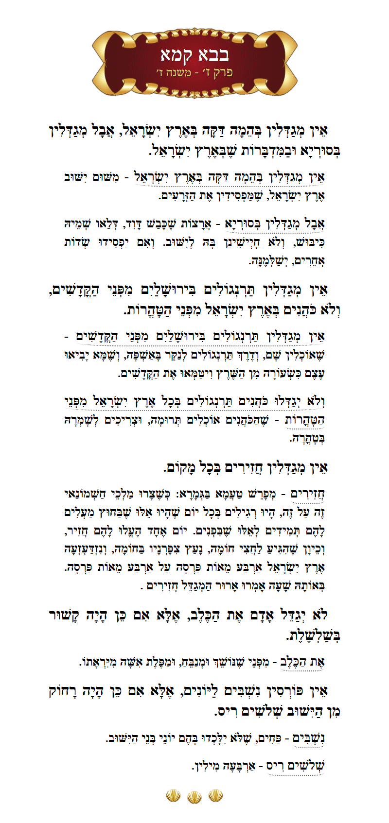 Masechta Bava Kamma Chapter 7 Mishnah 7 with commentary