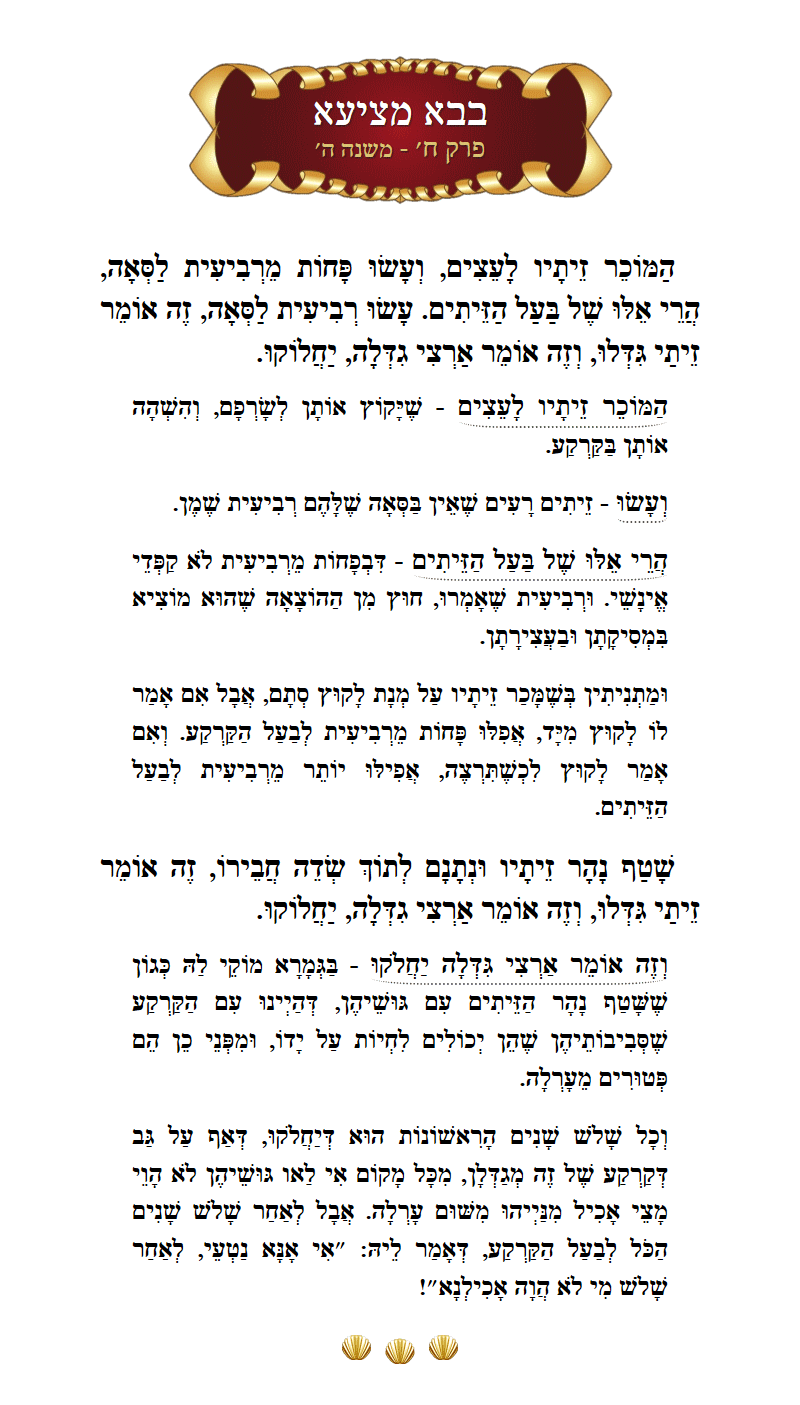 Masechta Bava Metzia Chapter 8 Mishnah 5 with commentary