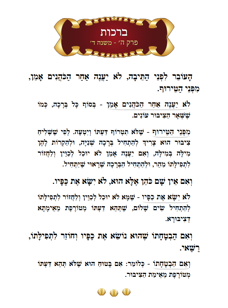 Masechta Berachos Chapter 5 Mishnah 4 with commentary