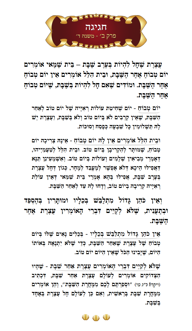 Masechta Chagigah Chapter 2 Mishnah 4 with commentary
