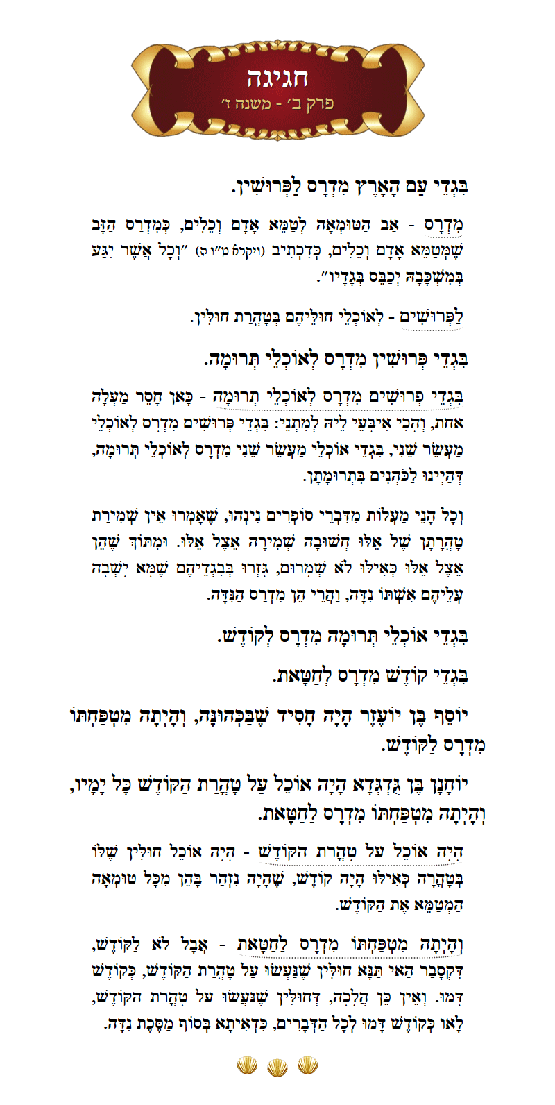 Masechta Chagigah Chapter 2 Mishnah 7 with commentary