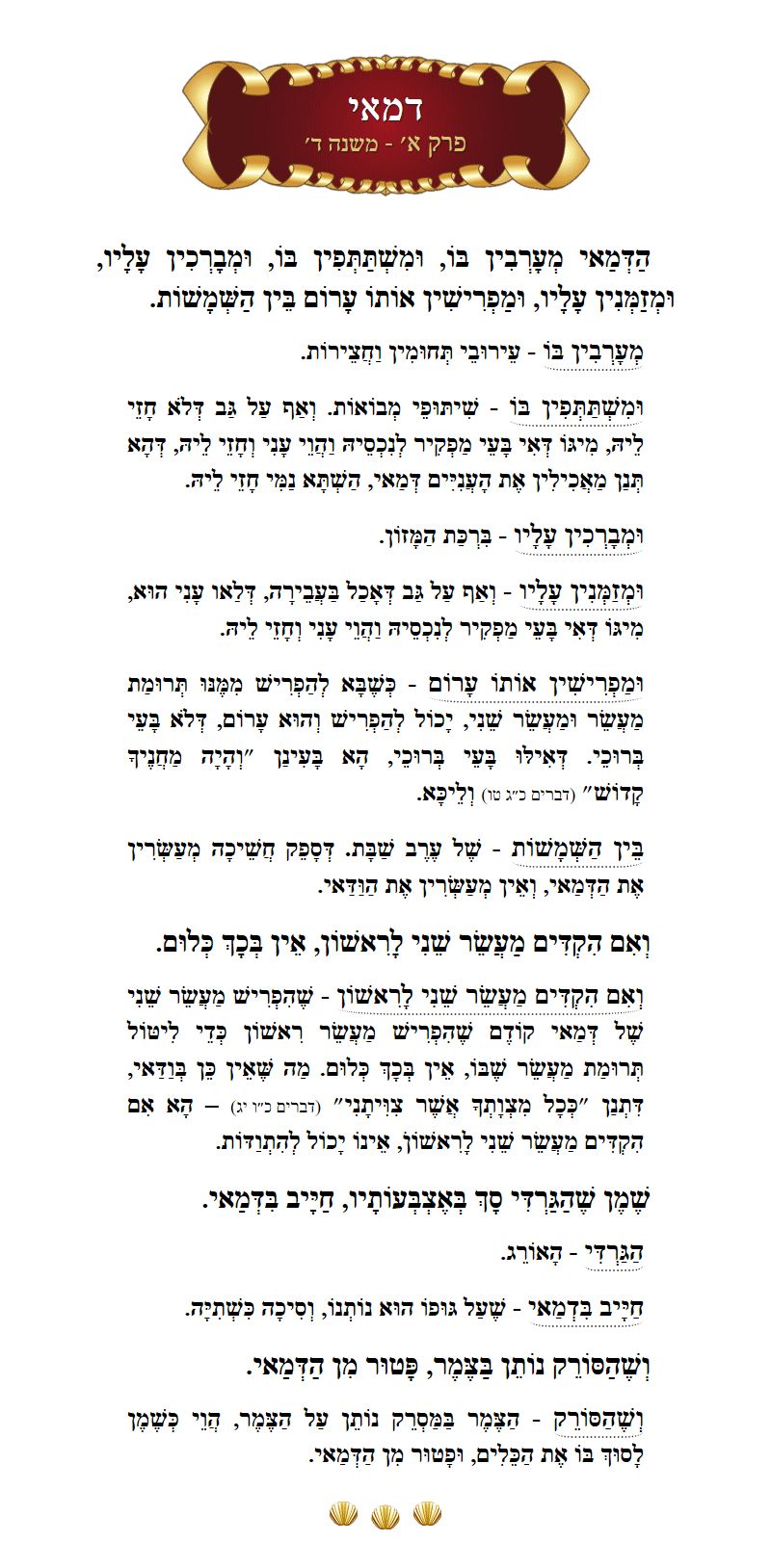 Masechta Demai Chapter 1 Mishnah 4 with commentary