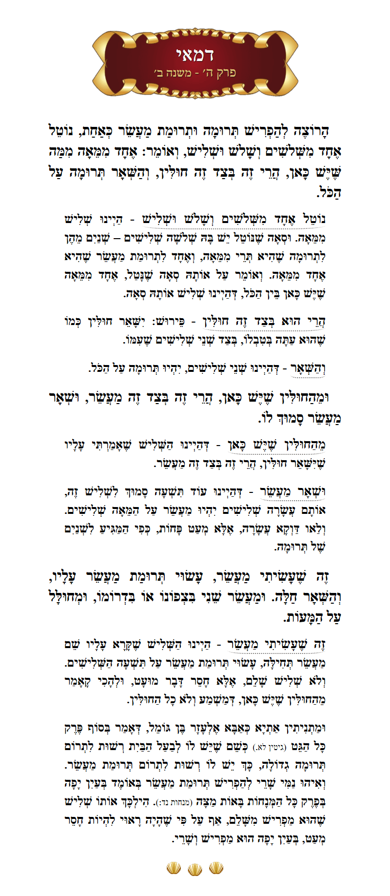 Masechta Demai Chapter 5 Mishnah 2 with commentary