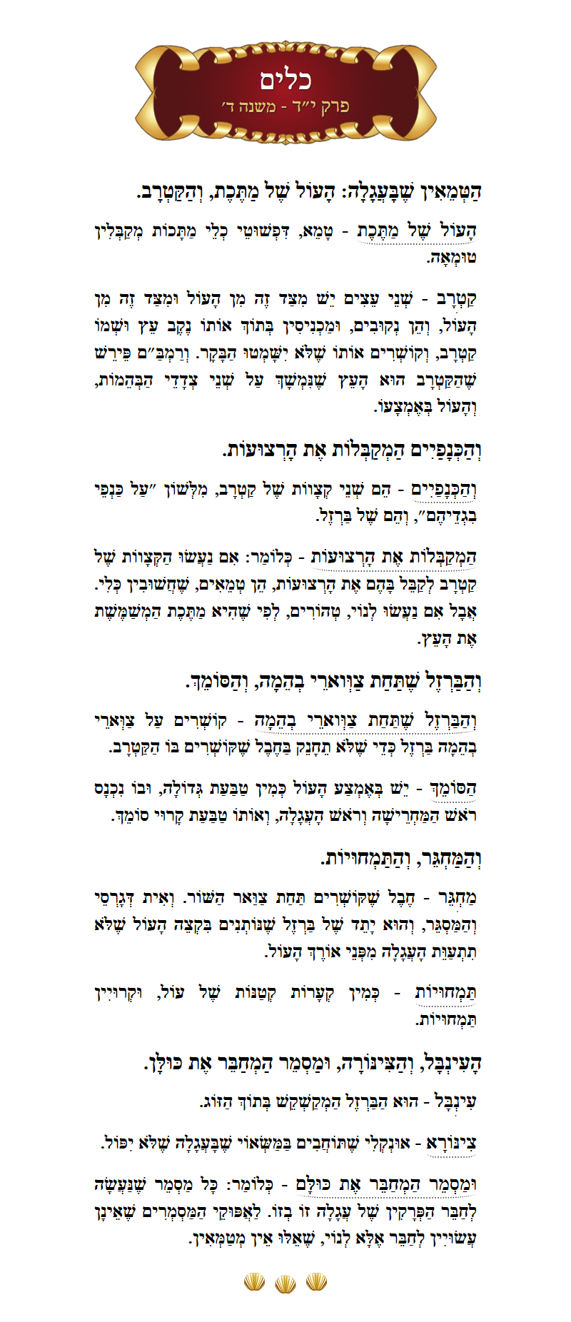 Masechta Keilim Chapter 14 Mishnah 4 with commentary