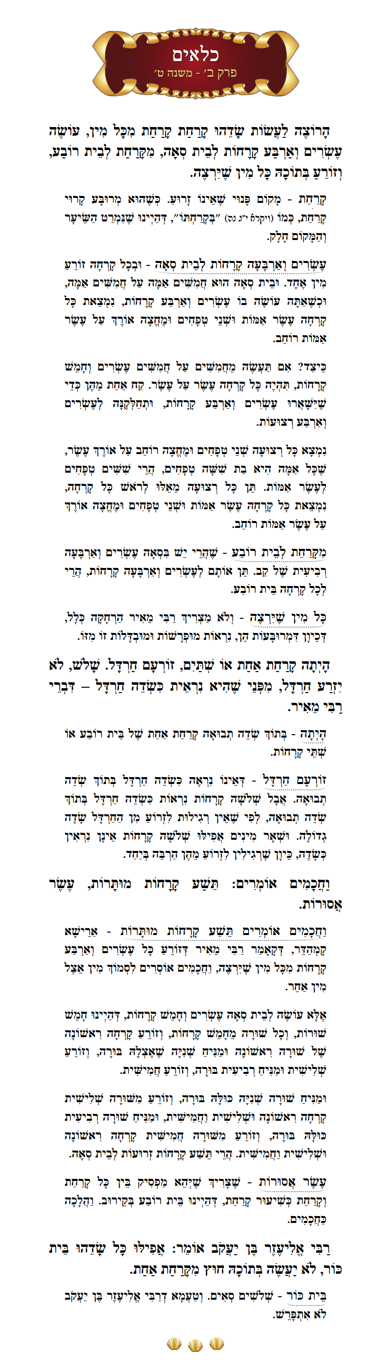 Masechta Kilayim Chapter 2 Mishnah 9 with commentary