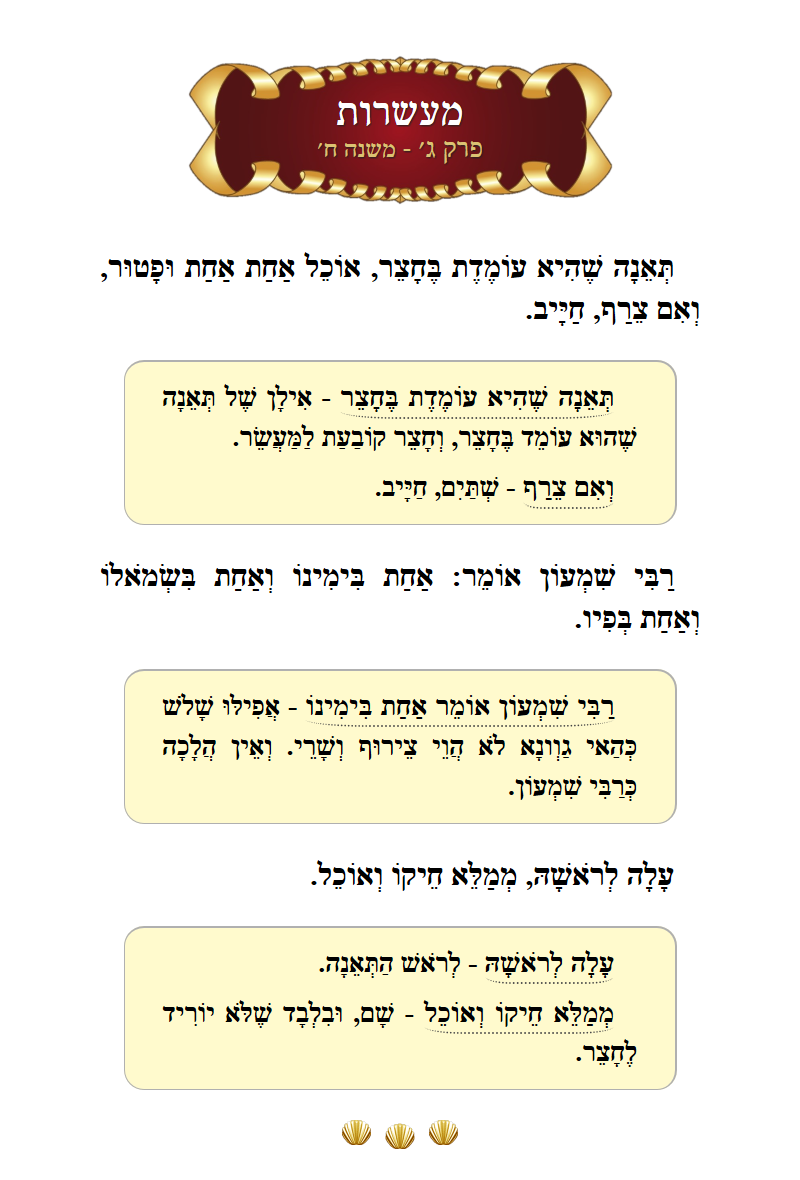 Masechta Maaseros Chapter 3 Mishnah 8 with commentary