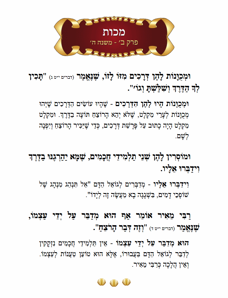 Masechta Makkos Chapter 2 Mishnah 5 with commentary