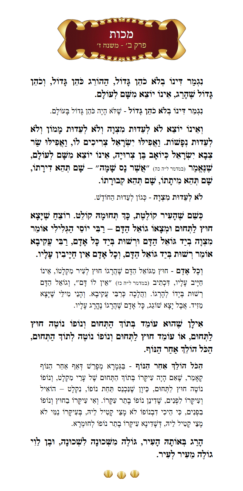 Masechta Makkos Chapter 2 Mishnah 7 with commentary