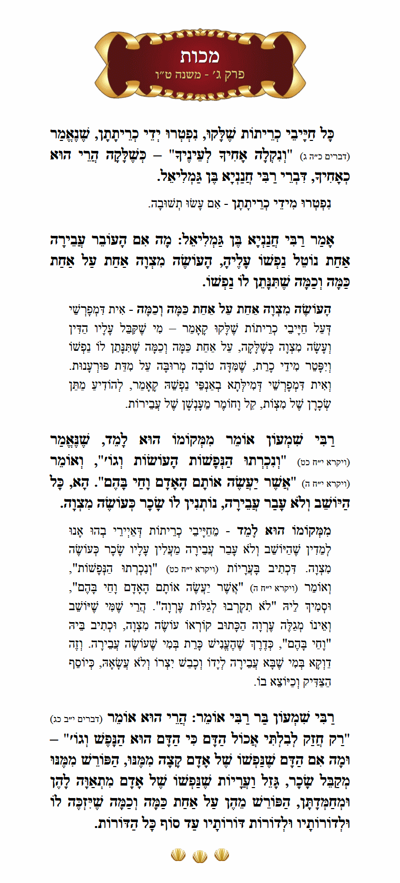Masechta Makkos Chapter 3 Mishnah 15 with commentary