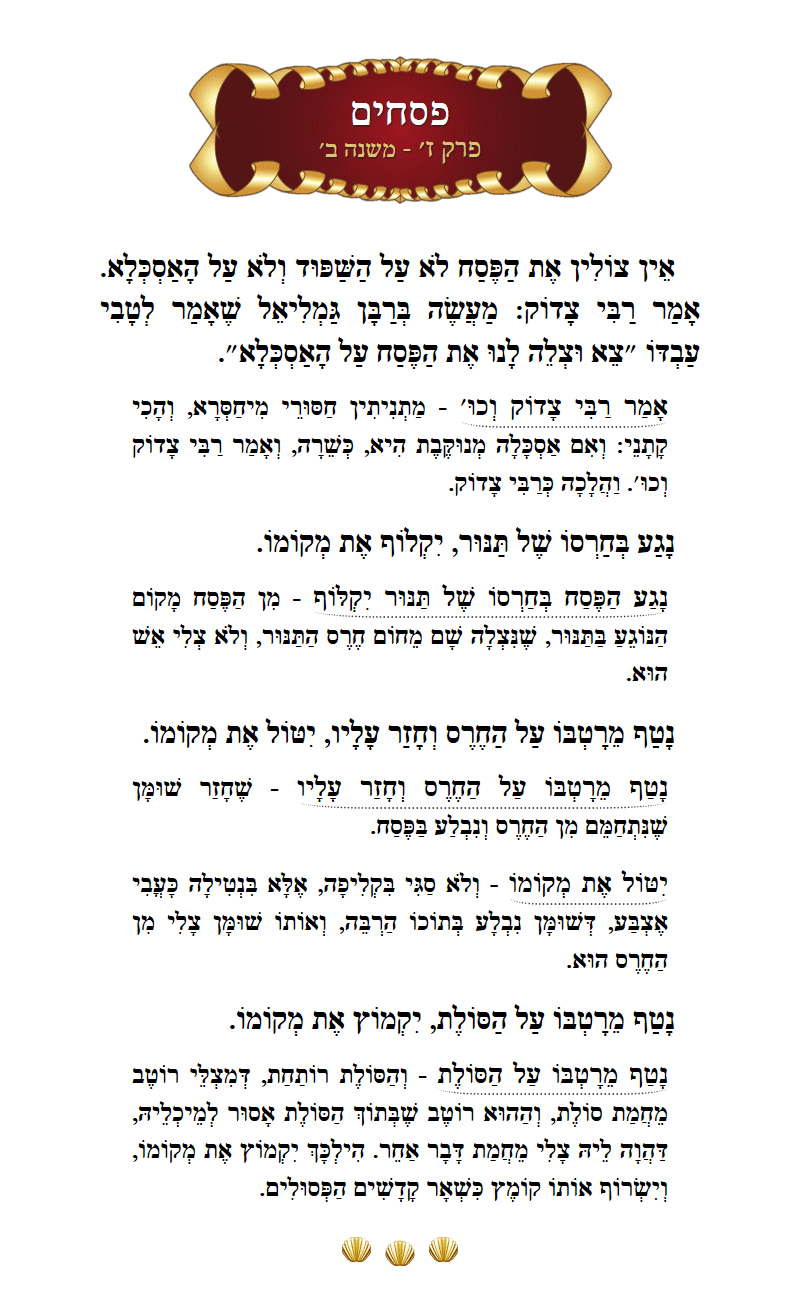 Masechta Pesachim Chapter 7 Mishnah 2 with commentary