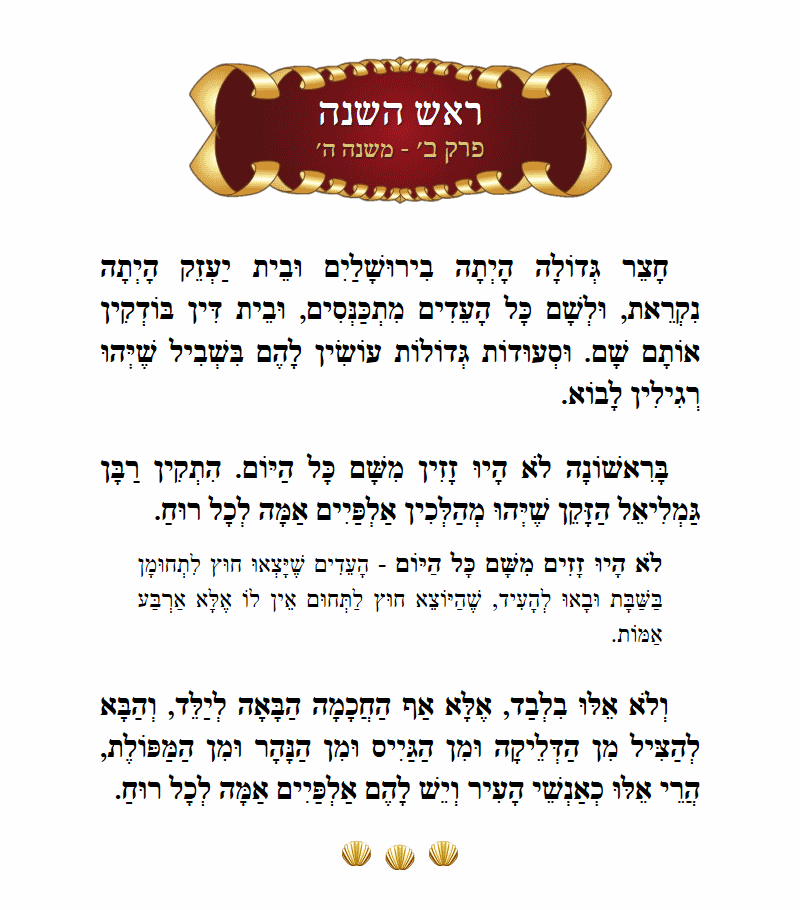 Masechta Rosh Hashanah Chapter 2 Mishnah 5 with commentary