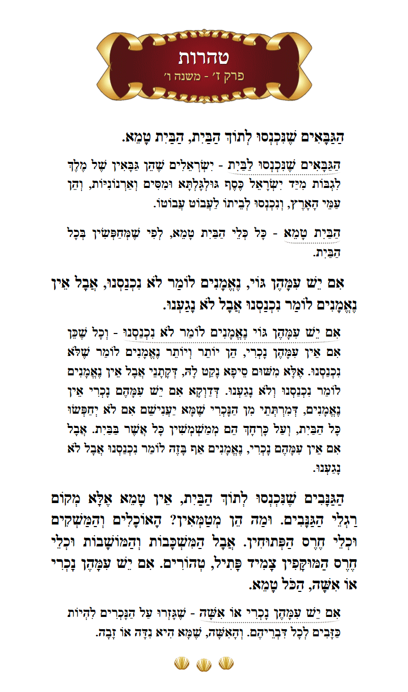 Masechta Taharos Chapter 7 Mishnah 6 with commentary