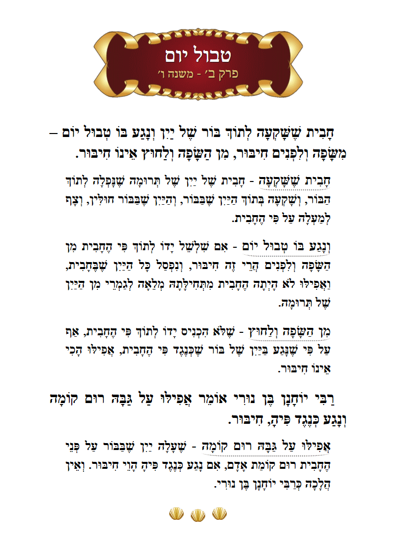 Masechta Tevul Yom Chapter 2 Mishnah 6 with commentary