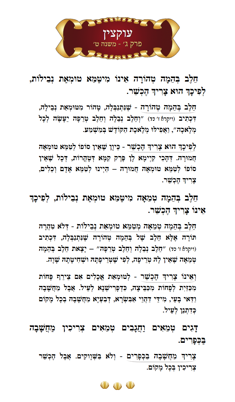 Masechta Uktzin Chapter 3 Mishnah 9 with commentary