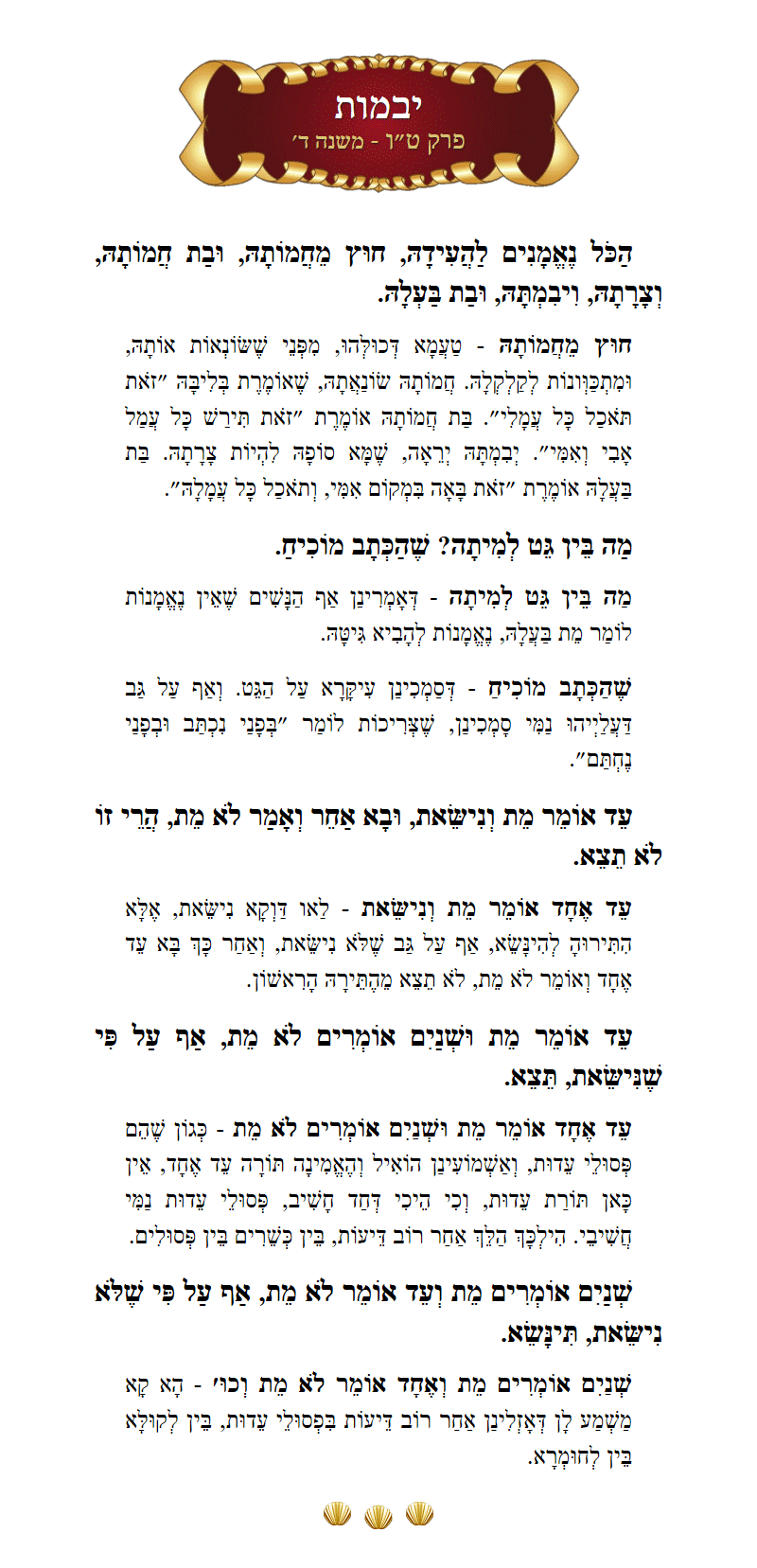 Masechta Yevamos Chapter 15 Mishnah 4 with commentary
