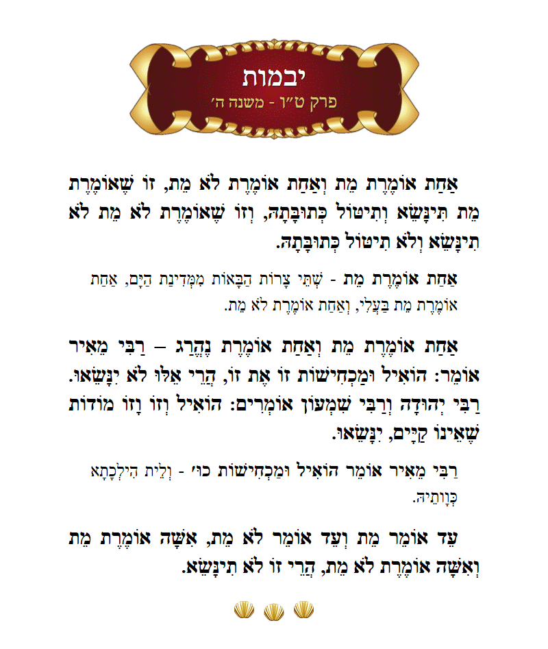 Masechta Yevamos Chapter 15 Mishnah 5 with commentary
