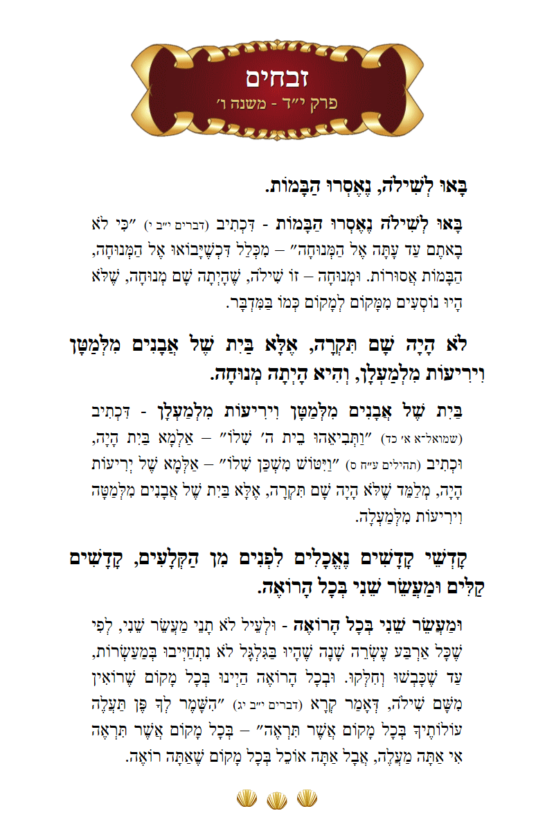 Masechta Zevachim Chapter 14 Mishnah 6 with commentary